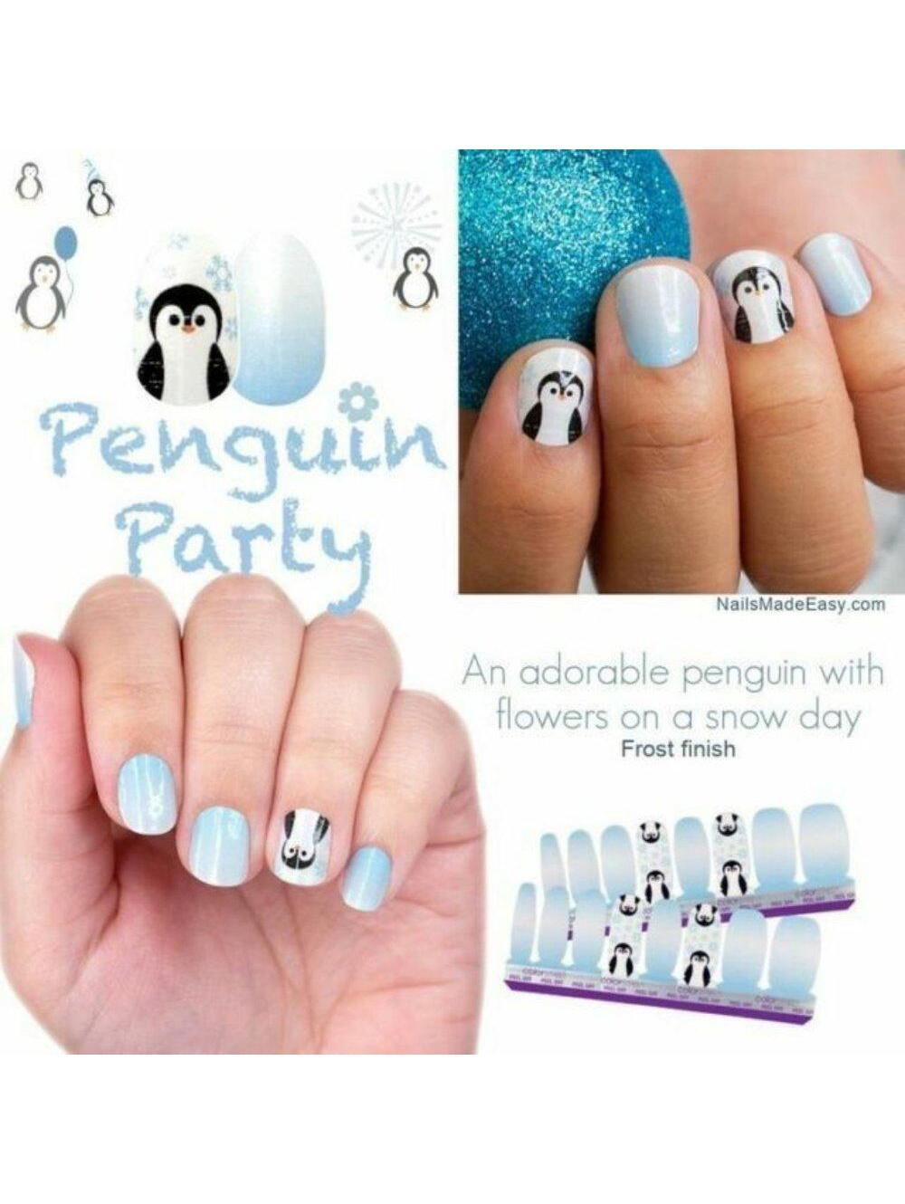 Color Street Nail Polish Strips Winter Snowflake Penguin Party